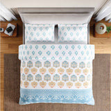 Spaces Rio Summer Carvan 100% Cotton 132 TC Percale Ornate Double Bedsheet with 2 Pillow Covers - 228 x 274 cm, Cream