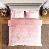 Spaces Rio Summer Carvan 100% Cotton 132 TC Percale Ornate Double Bedsheet with 2 Pillow Covers - 228 x 274 cm, Blush