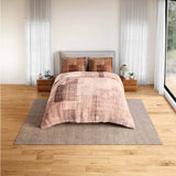 Spaces Rio Geoform 100% Cotton 132 TC Percale Geometric Double Bedsheet with 2 Pillow Covers - 228 x 274 cm, Brown