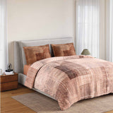 Spaces Rio Geoform 100% Cotton 132 TC Percale Geometric Double Bedsheet with 2 Pillow Covers - 228 x 274 cm, Brown