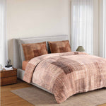 Spaces Rio Geoform 100% Cotton 132 TC Percale Geometric Double Bedsheet with 2 Pillow Covers - 228 x 274 cm, Brown