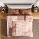 Spaces Rio Geoform 100% Cotton 132 TC Percale Geometric Double Bedsheet with 2 Pillow Covers - 228 x 274 cm, Brown