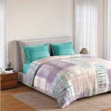 Spaces Rio Geoform 100% Cotton 132 TC Percale Geometric Double Bedsheet with 2 Pillow Covers - 228 x 274 cm, Violet