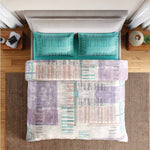 Spaces Rio Geoform 100% Cotton 132 TC Percale Geometric Double Bedsheet with 2 Pillow Covers - 228 x 274 cm, Violet