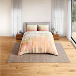 Spaces Rio Geoform 100% Cotton 132 TC Percale Geometric Double Bedsheet with 2 Pillow Covers - 228 x 274 cm, Cream