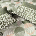 Spaces Rio Geoform 100% Cotton 132 TC Percale Geometric Double Bedsheet with 2 Pillow Covers - 228 x 274 cm, Dark Green