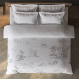 Spaces Sierra Floral 100% Hygro Cotton 210 TC Large Bedsheet with 4 Pillow Covers - 108 x 108 Inches, White