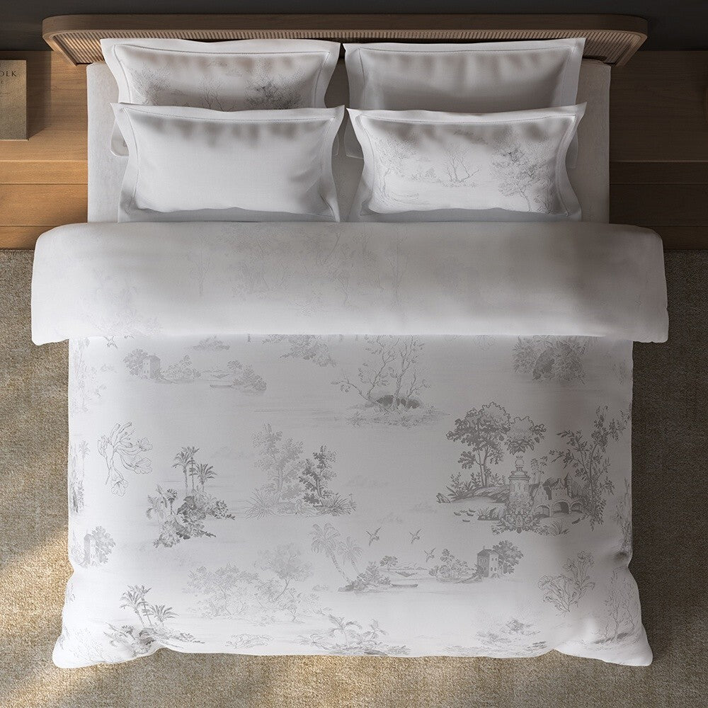 Spaces Sierra Floral 100% Hygro Cotton 210 TC Large Bedsheet with 4 Pillow Covers - 108 x 108 Inches, White