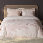 Spaces Sierra Floral 100% Hygro Cotton 210 TC Large Bedsheet with 4 Pillow Covers - 108 x 108 Inches, Light Blush