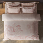 Spaces Sierra Floral 100% Hygro Cotton 210 TC Large Bedsheet with 4 Pillow Covers - 108 x 108 Inches, Light Blush