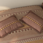 Spaces Rio 100% Cotton Ornate Double Bedsheet with 2 Pillow Covers - 90 x 108 Inches, Light Brown