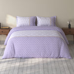Spaces Rio 100% Cotton Ornate Double Bedsheet with 2 Pillow Covers - 90 x 108 Inches, Light Violet