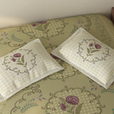 Spaces Rio 100% Cotton Floral Double Bedsheet with 2 Pillow Covers - 90 x 108 Inches, Light Yellow