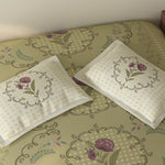 Spaces Rio 100% Cotton Floral Double Bedsheet with 2 Pillow Covers - 90 x 108 Inches, Light Yellow