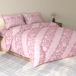 Spaces Rio 100% Cotton Floral Double Bedsheet with 2 Pillow Covers - 90 x 108 Inches, Blush