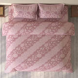 Spaces Rio 100% Cotton Floral Double Bedsheet with 2 Pillow Covers - 90 x 108 Inches, Blush