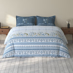 Spaces Rio 100% Cotton Floral Double Bedsheet with 2 Pillow Covers - 90 x 108 Inches, Light Blue