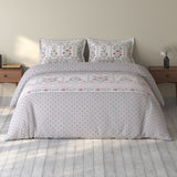 Spaces Rio 100% Cotton Floral Double Bedsheet with 2 Pillow Covers - 90 x 108 Inches, Grey
