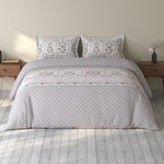 Spaces Rio 100% Cotton Floral Double Bedsheet with 2 Pillow Covers - 90 x 108 Inches, Grey