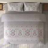 Spaces Rio 100% Cotton Floral Double Bedsheet with 2 Pillow Covers - 90 x 108 Inches, Grey