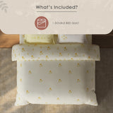 Spaces Sierra Floral 100% Hygro Cotton 210 TC Large Bedsheet with 4 Pillow Covers - 108 x 108 Inches, Light Yellow