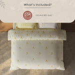 Spaces Sierra Floral 100% Hygro Cotton 210 TC Large Bedsheet with 4 Pillow Covers - 108 x 108 Inches, Light Yellow