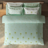 Spaces Sierra Floral 100% Hygro Cotton 210 TC Large Bedsheet with 4 Pillow Covers - 108 x 108 Inches, Light Aqua