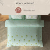Spaces Sierra Floral 100% Hygro Cotton 210 TC Large Bedsheet with 4 Pillow Covers - 108 x 108 Inches, Light Aqua