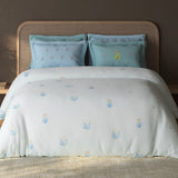 Spaces Sierra Floral 100% Hygro Cotton 210 TC Large Bedsheet with 4 Pillow Covers - 108 x 108 Inches, White
