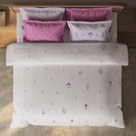 Spaces Sierra Floral 100% Hygro Cotton 210 TC Large Bedsheet with 4 Pillow Covers - 108 x 108 Inches, Light Pink