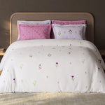 Spaces Sierra Floral 100% Hygro Cotton 210 TC Large Bedsheet with 4 Pillow Covers - 108 x 108 Inches, Light Pink