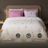 Spaces Sierra Floral 100% Hygro Cotton 210 TC Large Bedsheet with 4 Pillow Covers - 108 x 108 Inches, Light Pink