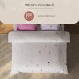 Spaces Sierra Floral 100% Hygro Cotton 210 TC Large Bedsheet with 4 Pillow Covers - 108 x 108 Inches, Light Pink