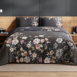Spaces Avaris 100% Cotton 210 TC Floral Large Bedsheet with 2 Pillow Covers - 108 x 108 Inches, Dark Brown