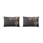 Spaces Avaris 100% Cotton 210 TC Floral Large Bedsheet with 2 Pillow Covers - 108 x 108 Inches, Dark Brown