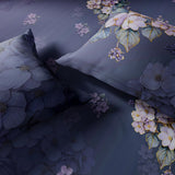 Spaces Avaris 100% Cotton 210 TC Floral Large Bedsheet with 2 Pillow Covers - 108 x 108 Inches, Dark Violet