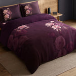 Spaces Avaris 100% Cotton 210 TC Floral Large Bedsheet with 2 Pillow Covers - 108 x 108 Inches, Dark Pink