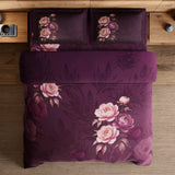 Spaces Avaris 100% Cotton 210 TC Floral Large Bedsheet with 2 Pillow Covers - 108 x 108 Inches, Dark Pink