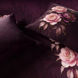 Spaces Avaris 100% Cotton 210 TC Floral Large Bedsheet with 2 Pillow Covers - 108 x 108 Inches, Dark Pink