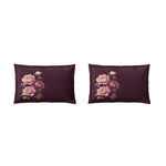 Spaces Avaris 100% Cotton 210 TC Floral Large Bedsheet with 2 Pillow Covers - 108 x 108 Inches, Dark Pink