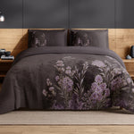 Spaces Avaris 100% Cotton 210 TC Floral Coffee Quartz Large Bedsheet with 2 Pillow Covers - 108 x 108 Inches, Dark Brown