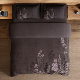 Spaces Avaris 100% Cotton 210 TC Floral Coffee Quartz Large Bedsheet with 2 Pillow Covers - 108 x 108 Inches, Dark Brown