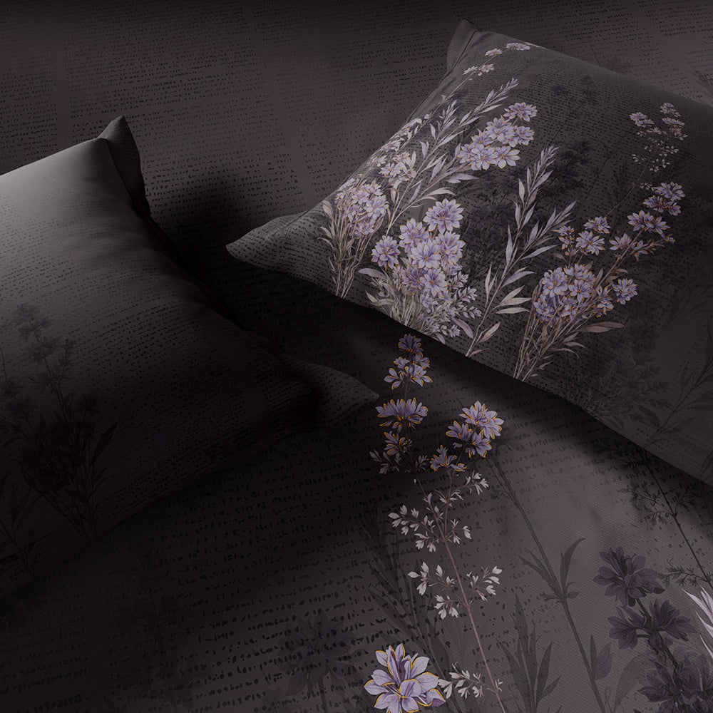 Spaces Avaris 100% Cotton 210 TC Floral Coffee Quartz Large Bedsheet with 2 Pillow Covers - 108 x 108 Inches, Dark Brown