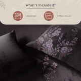 Spaces Avaris 100% Cotton 210 TC Floral Coffee Quartz Large Bedsheet with 2 Pillow Covers - 108 x 108 Inches, Dark Brown