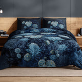 Spaces Avaris 100% Cotton 210 TC Floral Large Bedsheet with 2 Pillow Covers - 108 x 108 Inches, Dark Green