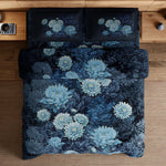Spaces Avaris 100% Cotton 210 TC Floral Large Bedsheet with 2 Pillow Covers - 108 x 108 Inches, Dark Green