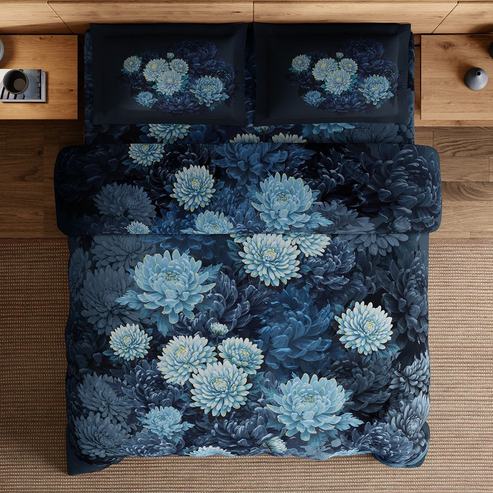 Spaces Avaris 100% Cotton 210 TC Floral Large Bedsheet with 2 Pillow Covers - 108 x 108 Inches, Dark Green