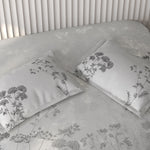 Spaces Vortex Floral 100% Cotton Crafted Comfort Large Bedsheet with 2 Pillow Covers - 108 x 108 Inches, Light Grey
