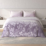 Spaces Vortex Floral 100% Cotton Crafted Comfort Large Bedsheet with 2 Pillow Covers - 108 x 108 Inches, Light Violet