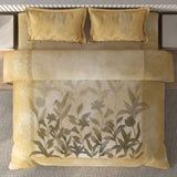 Spaces Vortex Floral 100% Cotton Crafted Comfort Large Bedsheet with 2 Pillow Covers - 108 x 108 Inches, Yellow